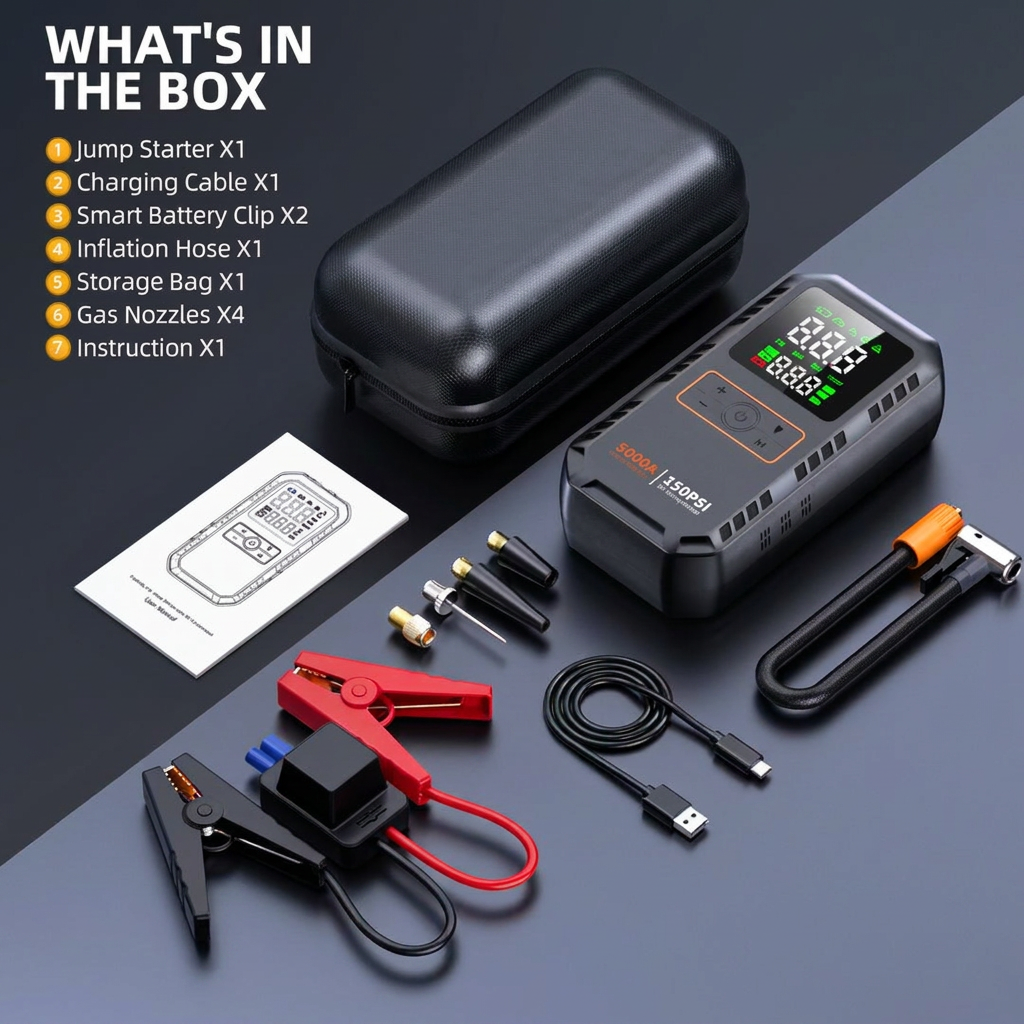 4-in-1 Car Jump Starter 5000A